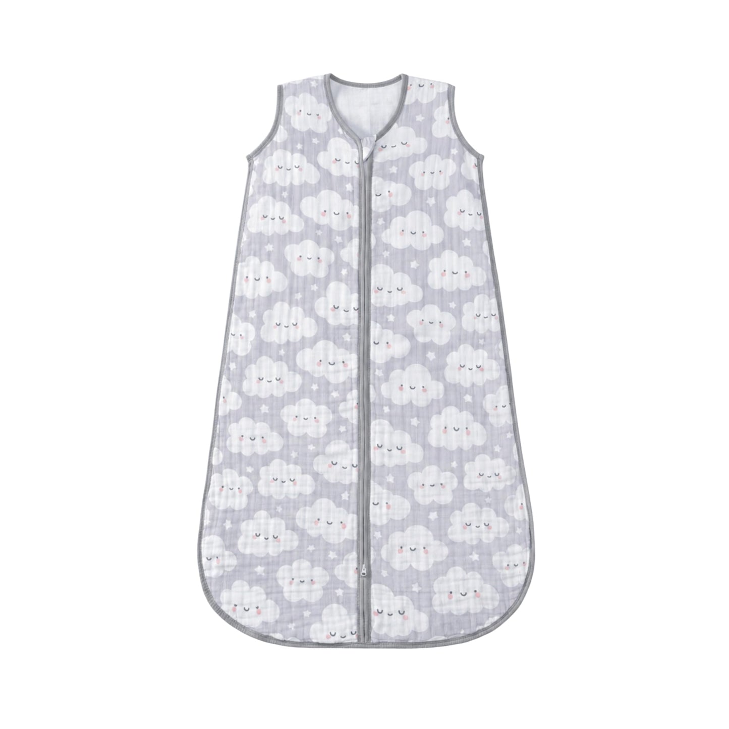 TADO MUSLIN - Saco de dormir para bebé de 2 a 4 T, manta portátil para bebé, 100% algodón orgánico, 0.5 TOG, sacos de dormir para niños pequeños, cierre de 2 vías, 4 capas, 2T, 3T, 4T, nube
