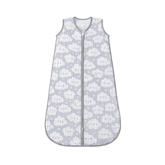 TADO MUSLIN - Saco de dormir para bebé de 2 a 4 T, manta portátil para bebé, 100% algodón orgánico, 0.5 TOG, sacos de dormir para niños pequeños, cierre de 2 vías, 4 capas, 2T, 3T, 4T, nube