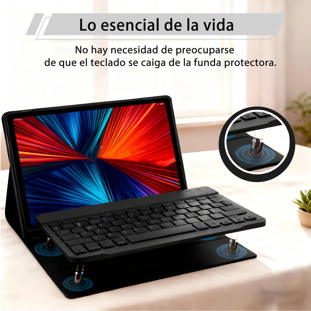 Funda con Teclado JUGZCXD Negro Compatible para Samsung Galaxy Tab S10FE 10.9 Pulgadas