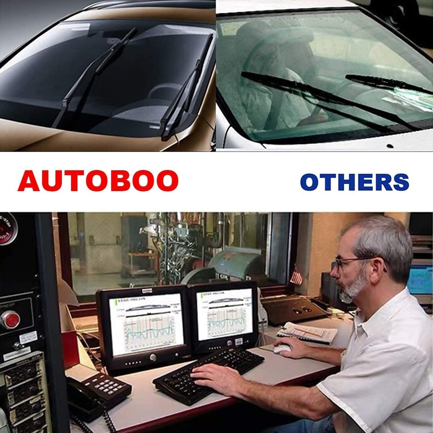 AUTOBOO - Limpiaparabrisas de 26 pulgadas + 20 pulgadas con limpiaparabrisas trasero de 14 pulgadas de repuesto para Subaru Ascent 2019, 2020, 2021, 2022, 2023, calidad de fábrica original (paquete de