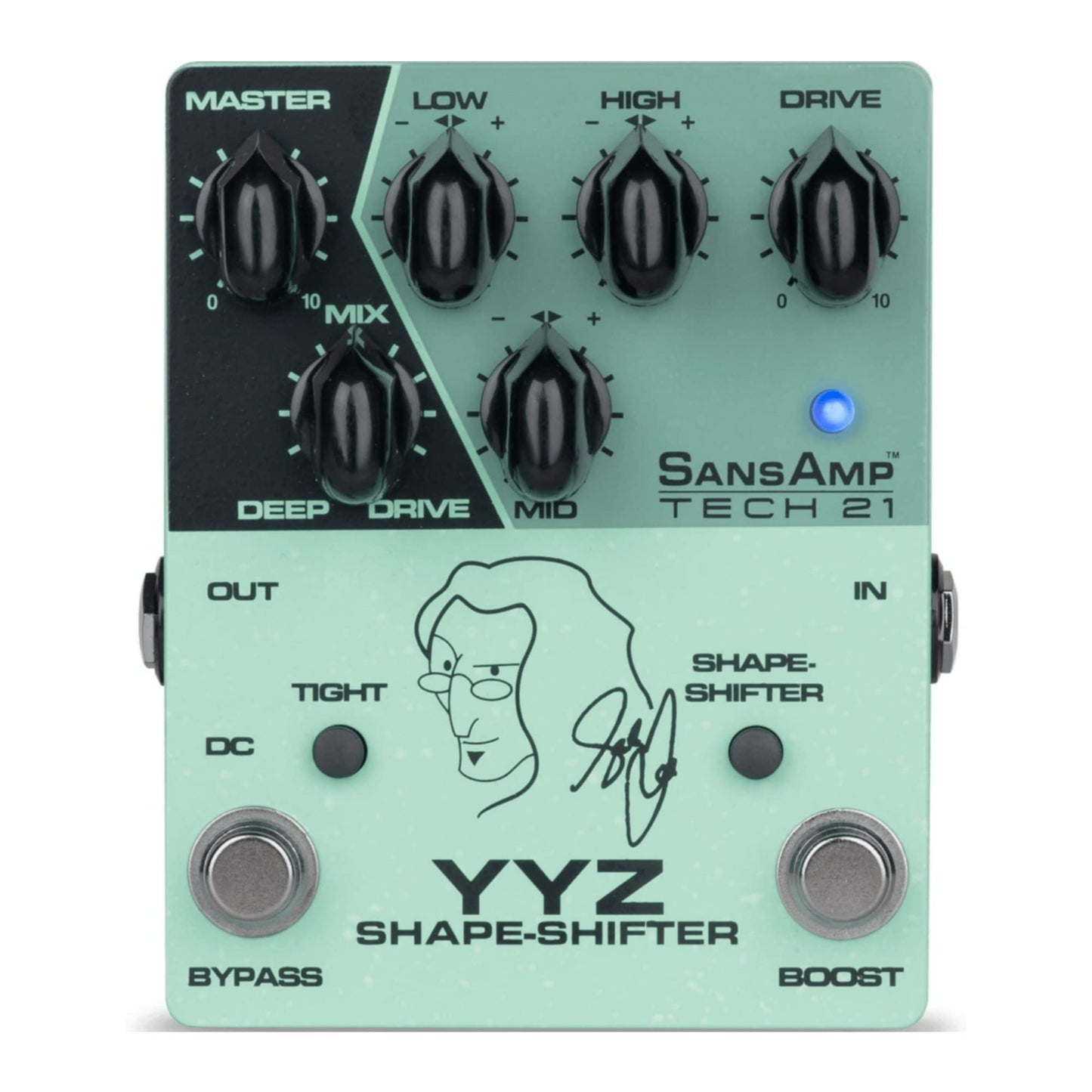 Pedal SansAmp Tech 21 YYZ Geddy Lee con Interruptor de Impulso y Ecualizador Activo
