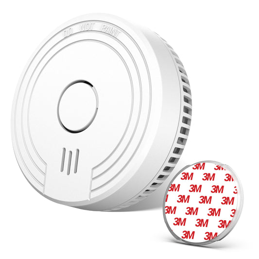 Ecoey Detector de Humo con tecnología fotoeléctrica, Detector de Incendios con botón de Prueba y señal de batería Baja, Alarma de Incendios para recámara y hogar, FJ136GB, 1 Paquete pequeño