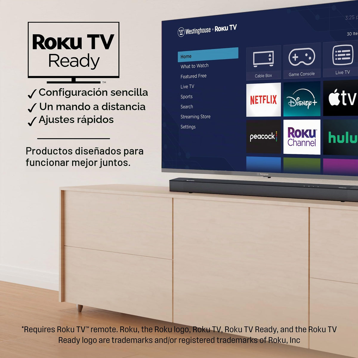 Barra de Sonido Westinghouse Negra con Dolby Atmos y Altavoces de Altura, 3.1.2 Canales, 210 W, Bluetooth, eArc, HDMI