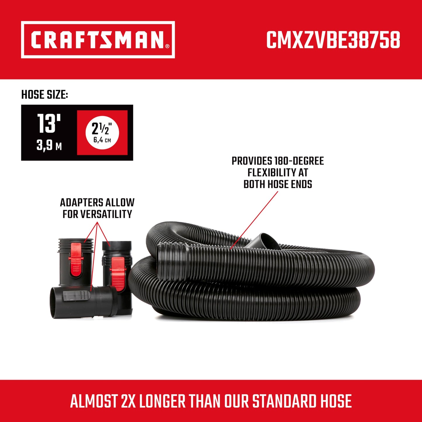 CRAFTSMAN CMXZVBE38758 - Kit de manguera de aspiradora para aspiradoras de tienda