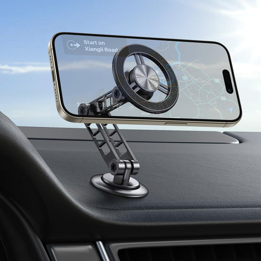 Fallinep Soporte para Celular, Aluminio de Porta Celular para Auto, Plegable y Giratorio de Base para Celular Automovil, Portacelular para Auto, Magnetic Phone Holder