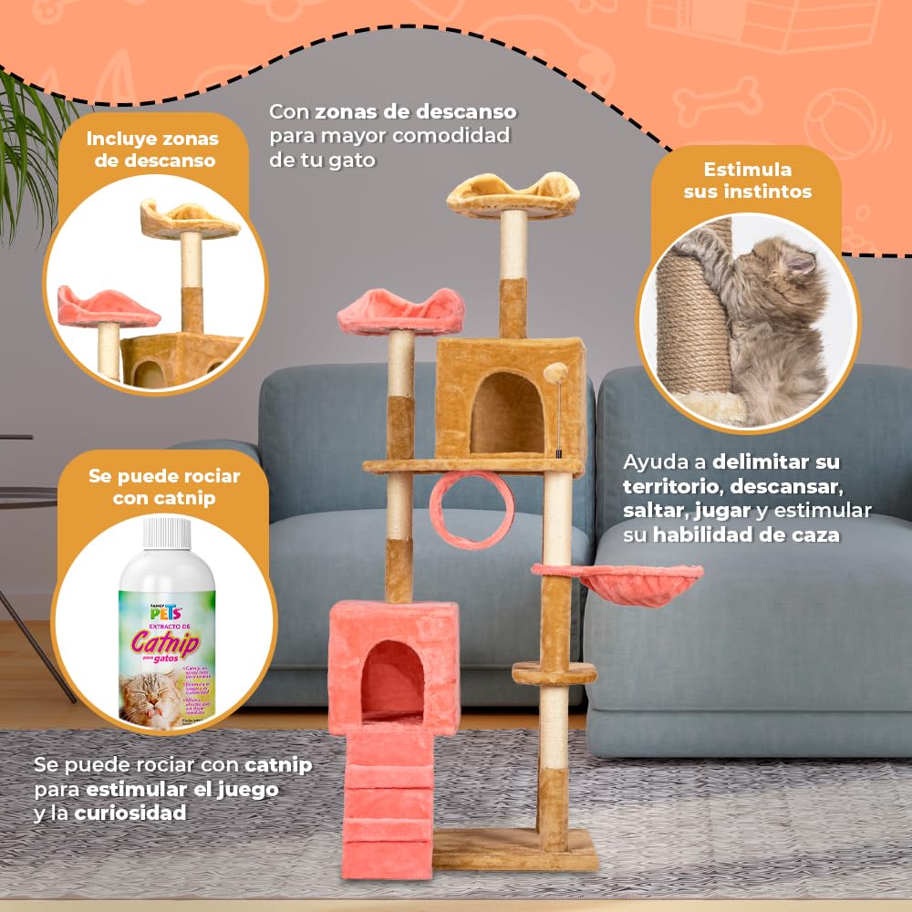 Fancy Pets Mueble/Rascador para Gato Guiza de 175 Centímetros de Altura