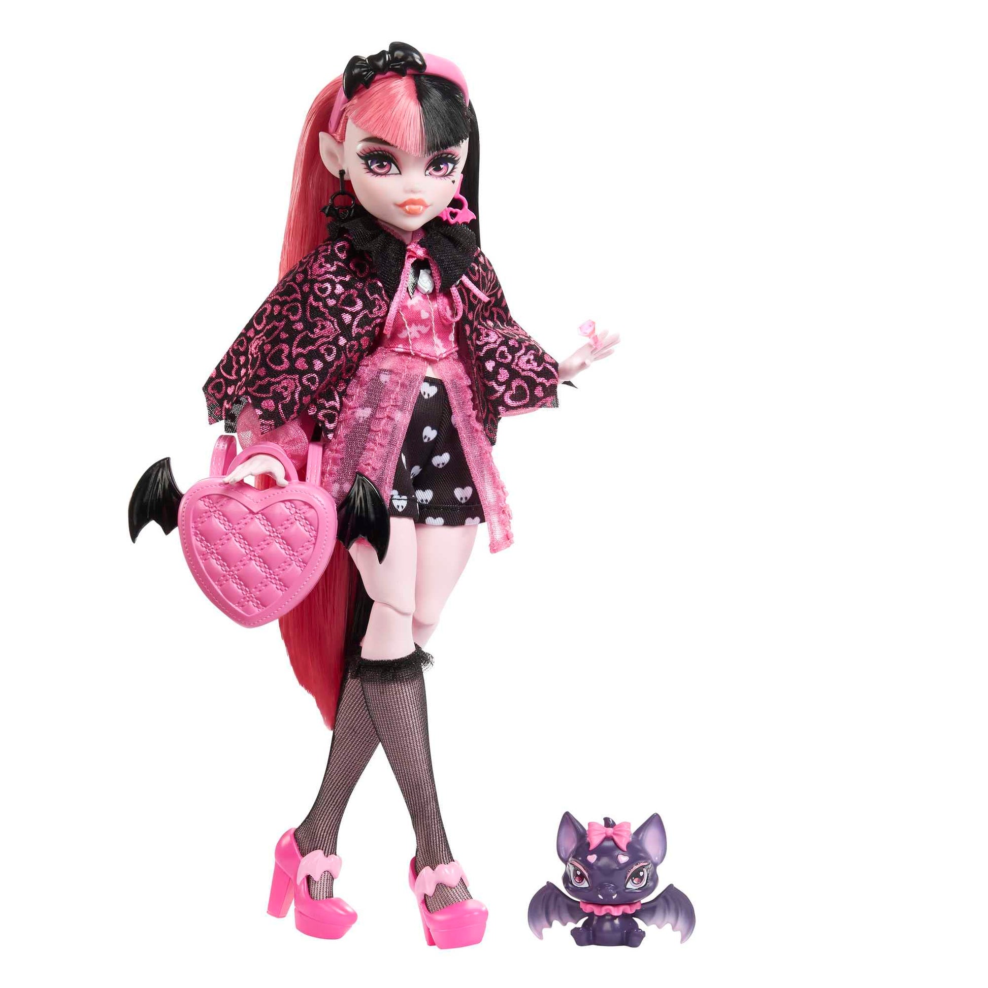Muñeca Monster High Draculaura Vampiro con Vestimenta de Moda y Capa Elegante para Niñas