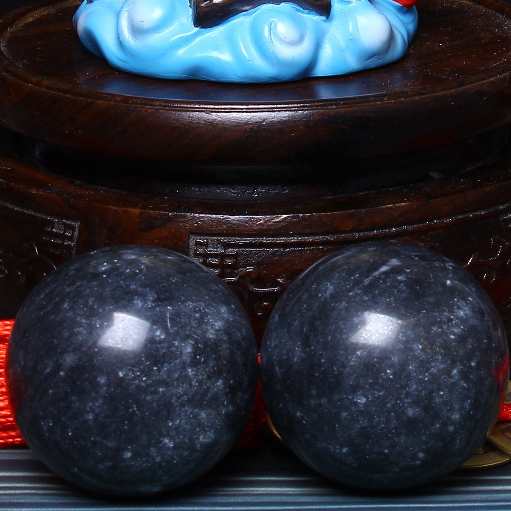BRABUD BS021 - Pelotas de ejercicio chino de 1.4 pulgadas, color gris oscuro, para aliviar el estrés sin campanas