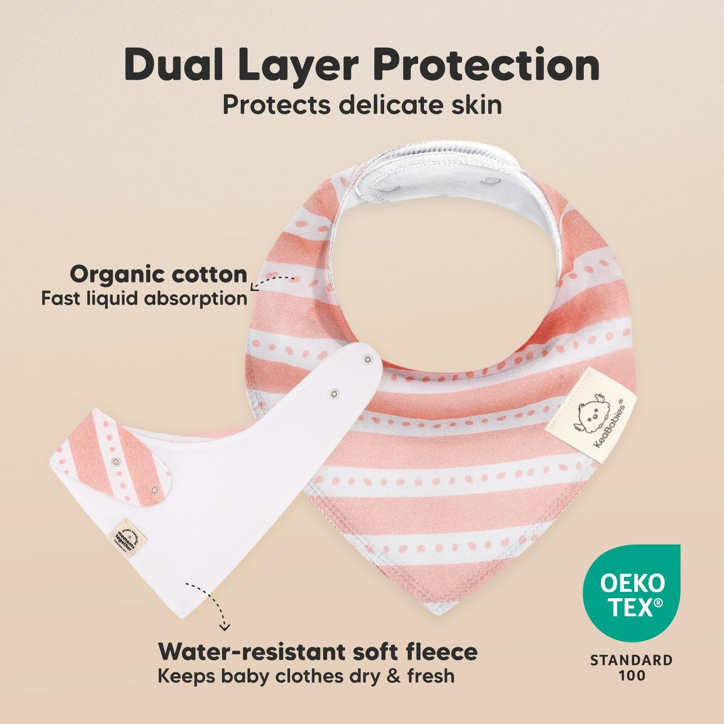 Paquete de 8 baberos orgánicos para niñas – Baberos triangulares súper absorbentes para bebés babeos y dentición, 100% algodón extra suave para recién nacido, bebé de 0 a 36 meses (dulce encanto)