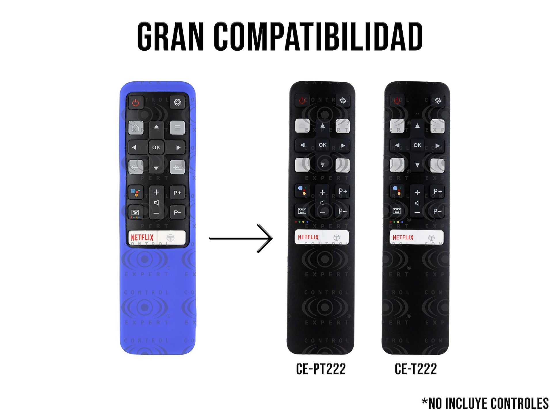 CONTROL EXPERT Funda para Control TCL Case Silicon Smart TV Protector (Azul)