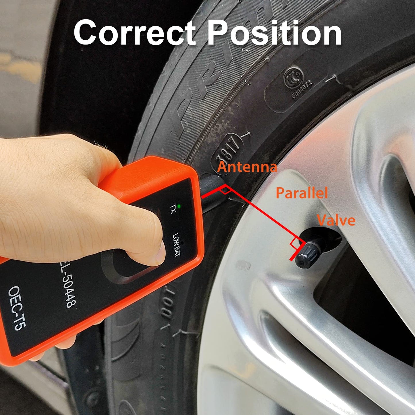 JDIAG EL-50448 TPMS - Herramienta de reinicio para auto monitor de presión de neumáticos, sistema de activación de sensores, herramienta de reinicio TPMS OEC-T5 para vehículos de la serie Buick/Chevy