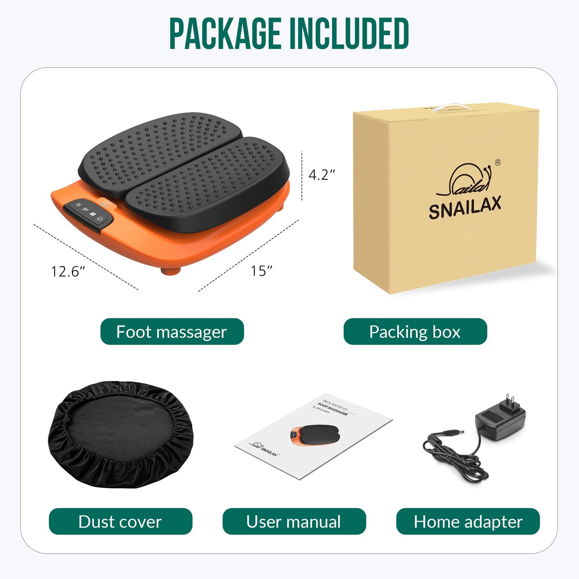 Masajeador de Pies Snailax Vibración y Calor Control de Aplicaciones Ajustable para Circulación y Fascitis Plantar