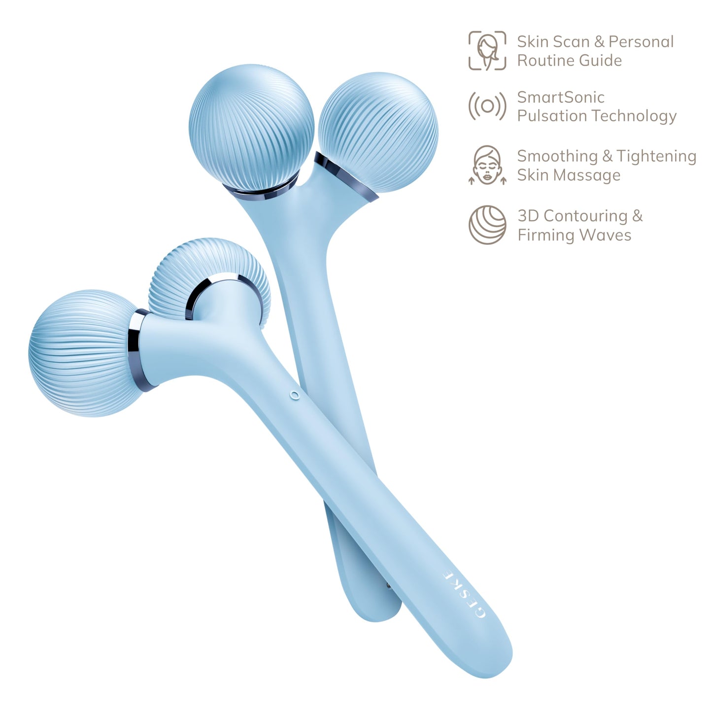 GESKE | Rodillo facial y corporal sónico SmartAppGuided™ | 4 en 1 | rodillo derma | Dispositivo para rostro y cuerpo | rodillo derma | Rodillo facial profesional | Reafirma y define cuerpo y rostro