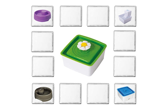 Amazinpure - Mini filtro de repuesto compatible con Catit Mini fuente de flores 44005 96411 Zeus Mini fuente de agua Aqua Cube Falls Petsafe Current Pet Fountain 2.6 x 2.6 pulgadas, paquete de 12