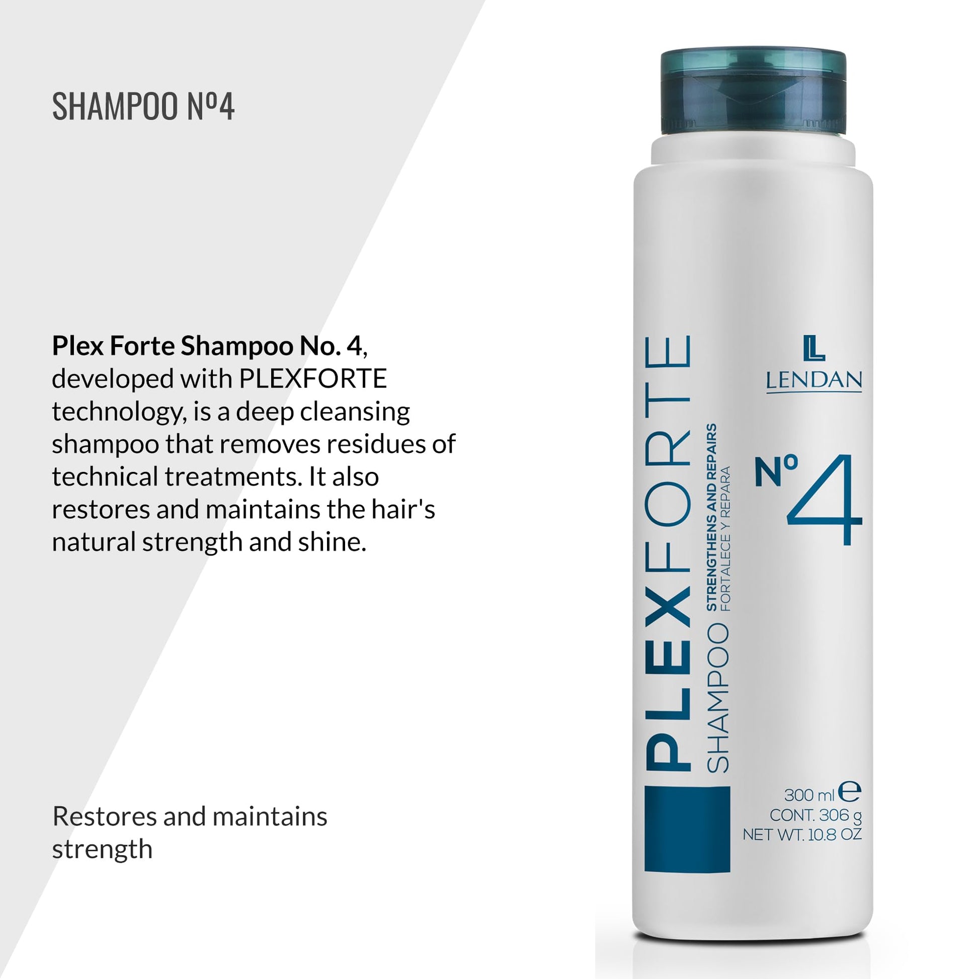 Lendan Plex Forte Champú No 4 Fortalece Y Repara - 300 ml