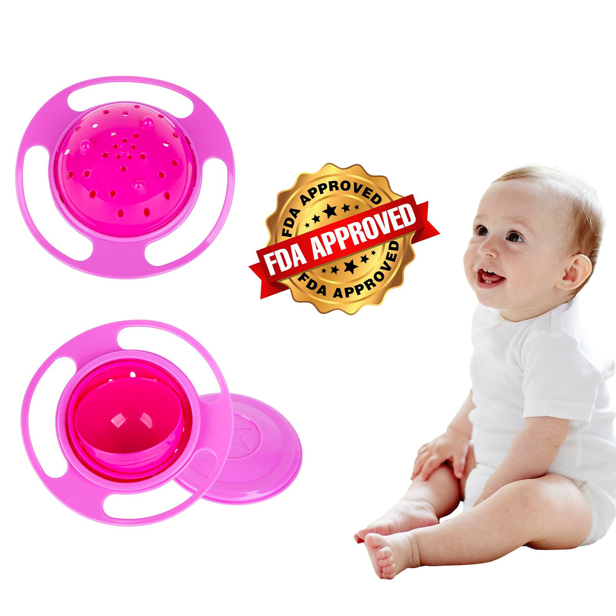 Berry President Tazón Mágico Giratorio De 360 Grados, Resistente A Derrames, con Tapa, para Bebés Y Niños Pequeños.