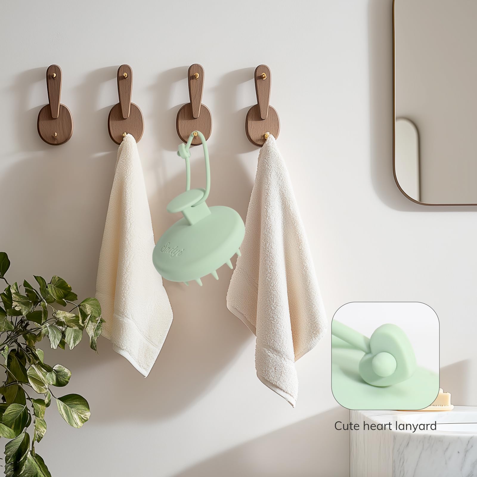 Sndyi Cepillo Champú Masajeador del Cuero Cabelludo de Silicona, Cepillo Exfoliante del Cuero Cabelludo para la Eliminación de la Caspa, Cepillo para el Crecimiento del Cabello (Verde+Rosa)