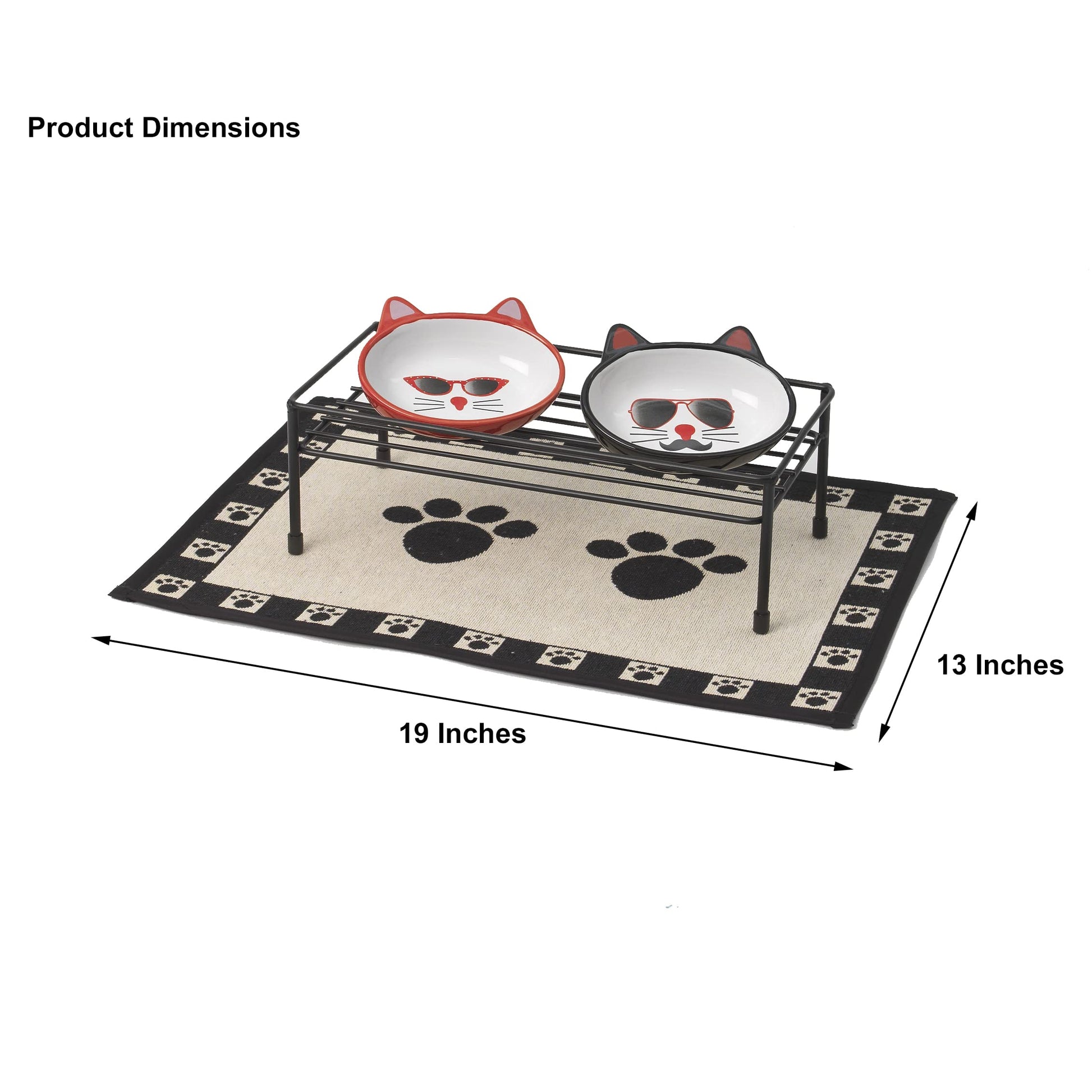 Mantel Individual PetRageous Natural Negro para Mascota 13x19 Pulgadas