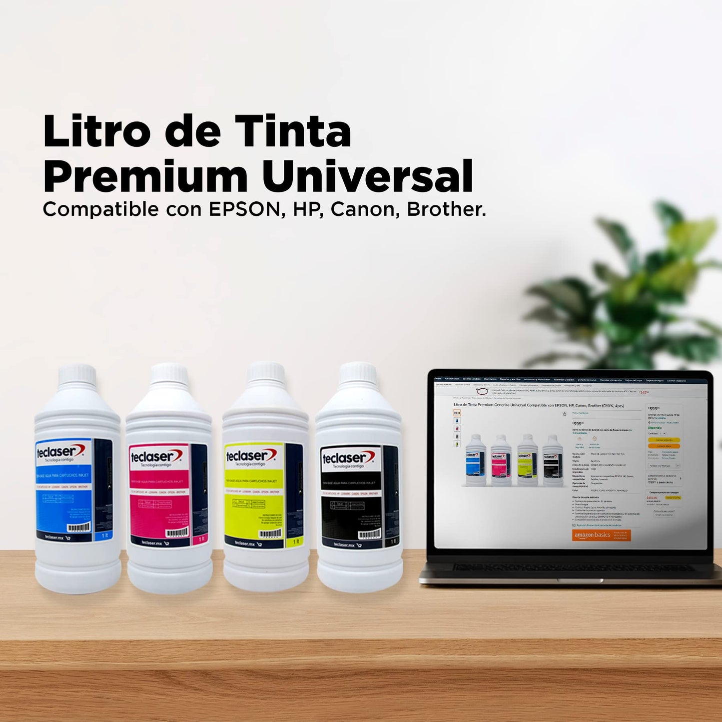 Genérico Litro de Tinta Premium Universal Compatible (CMYK, 4pzs)