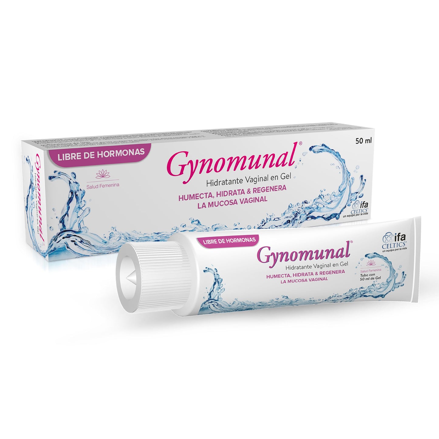 Gynomunal Gel Para Resequedad Vaginal - Tubo con 50 ml de gel con aplicador de 2.5 ml.