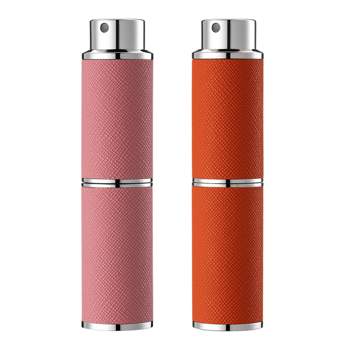 owlyee - 2 atomizadores de perfume, 8 ml, pulverizador de colonia vacía de piel, mini botella de perfume para viajes (rosa, naranja)