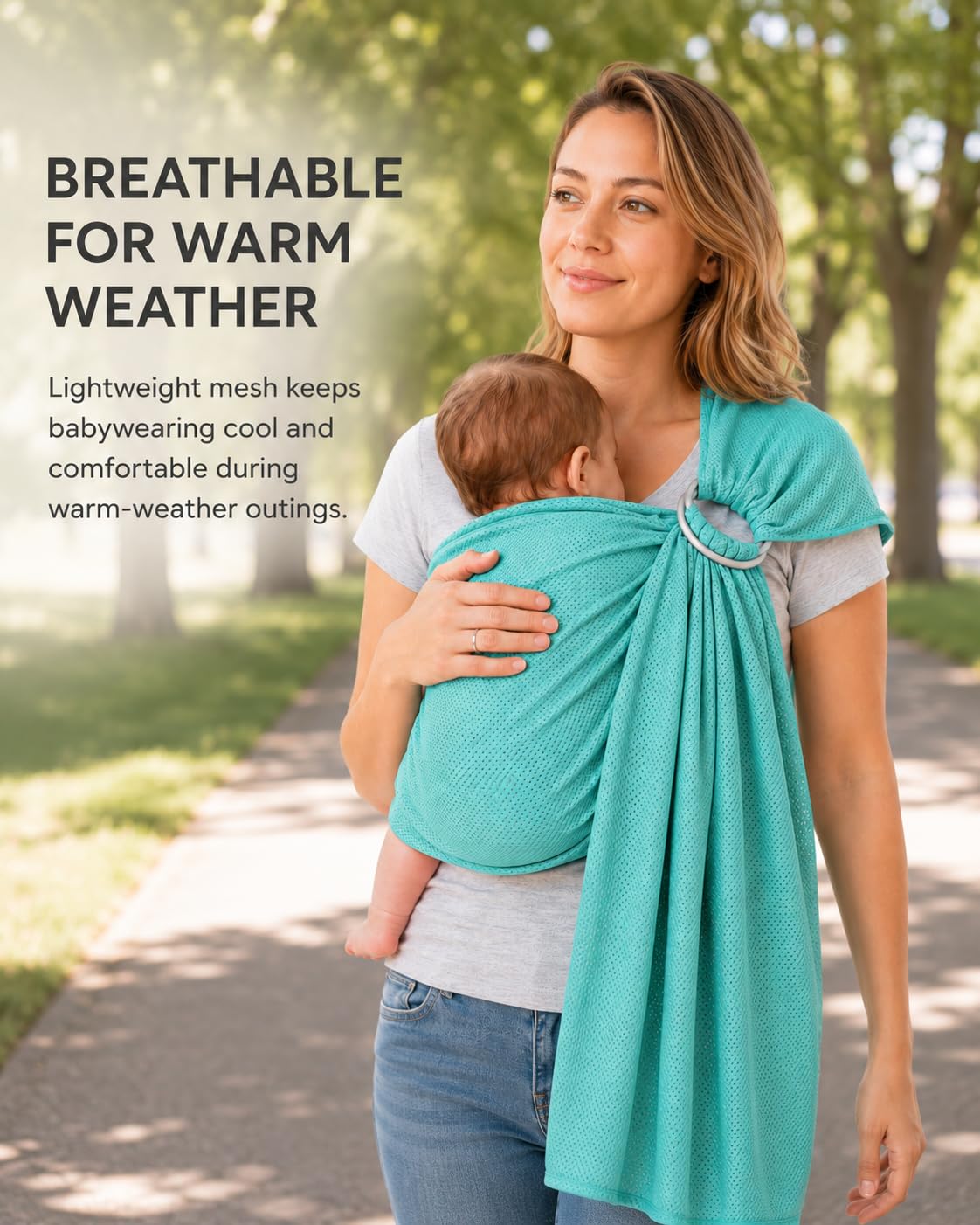 Vlokup - Bolsa de malla para bebé recién nacida, niño, bebé, niños pequeños y niños, ligero, transpirable, perfecto para verano, natación, piscina, playa, ideal para papá, verde azulado