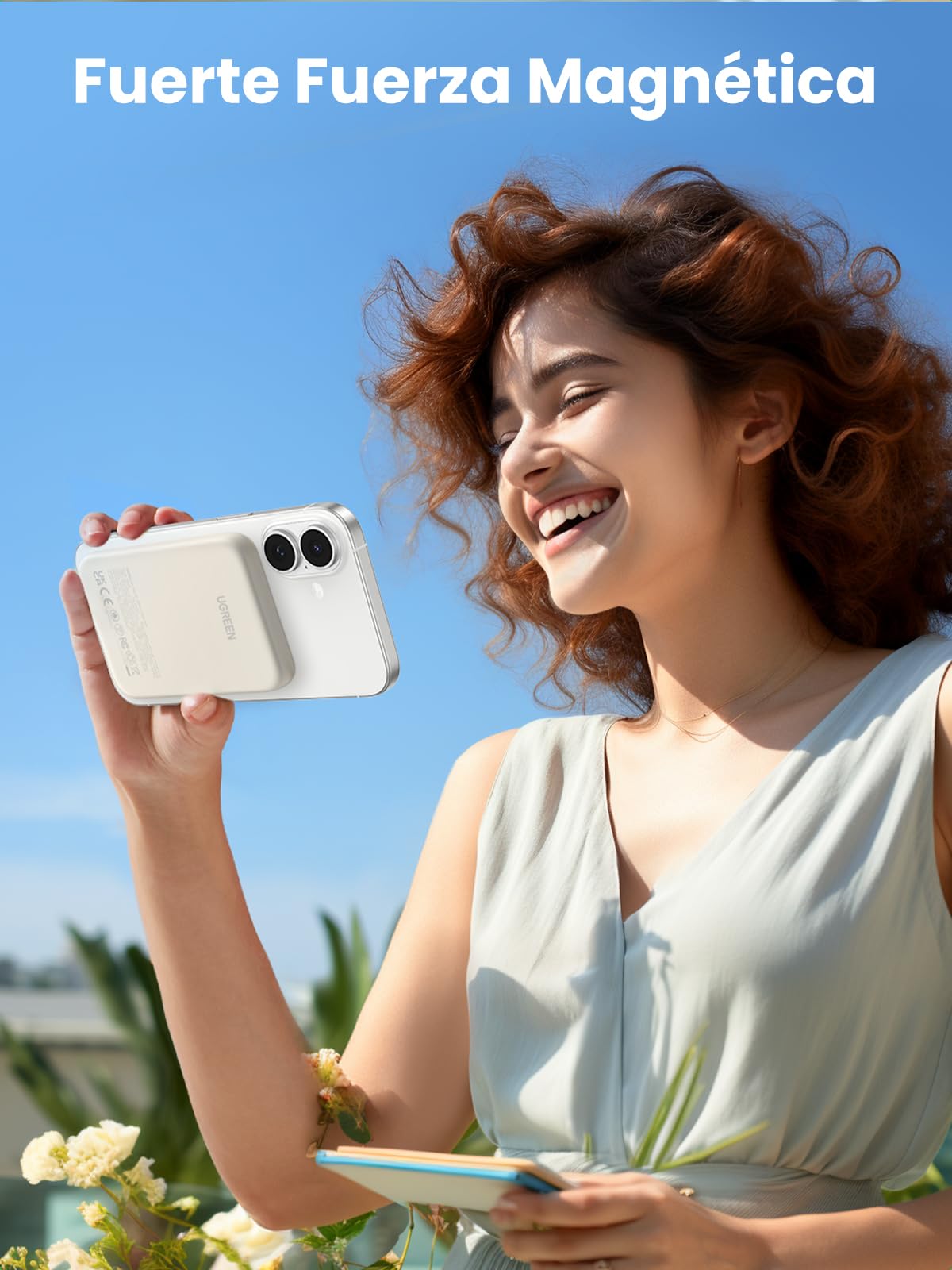 Power Bank UGREEN Blanco Carga Rápida USB C 5000mAh para iPhone, Galaxy, Xiaomi, iPad