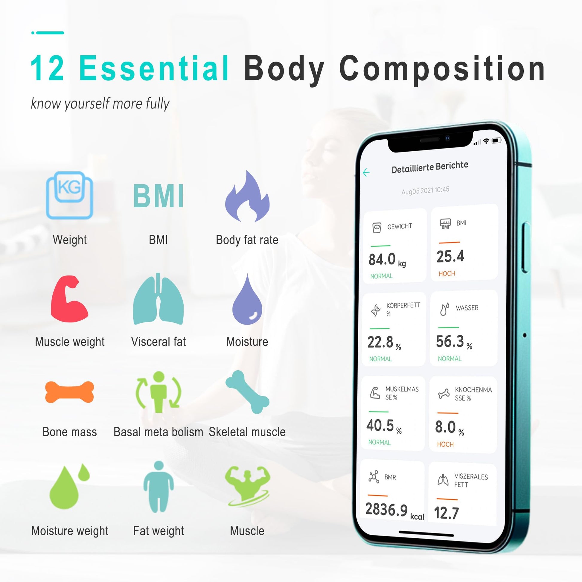 BalanceFrom Báscula digital de baño con tecnología Step-On y pantalla retroiluminada, 181.44 kg, Plus, Plateado