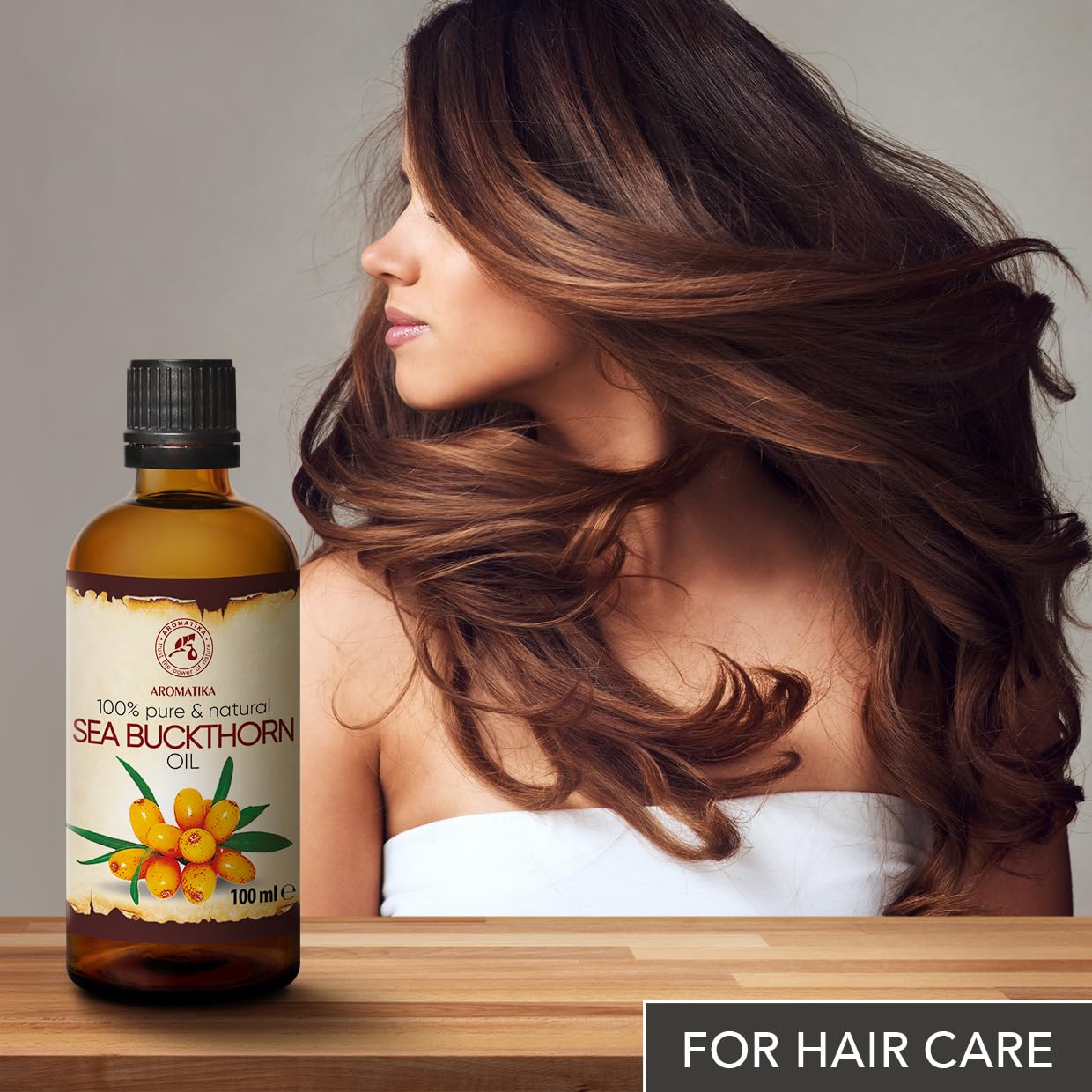 Aceite Orgánico de Espino Amarillo 100ml - Prensado en Frío - Cuidado Intensivo Rostro, Cabello y Piel - Protección UV, Anti-edad - Botella de Cristal - Compra en Línea