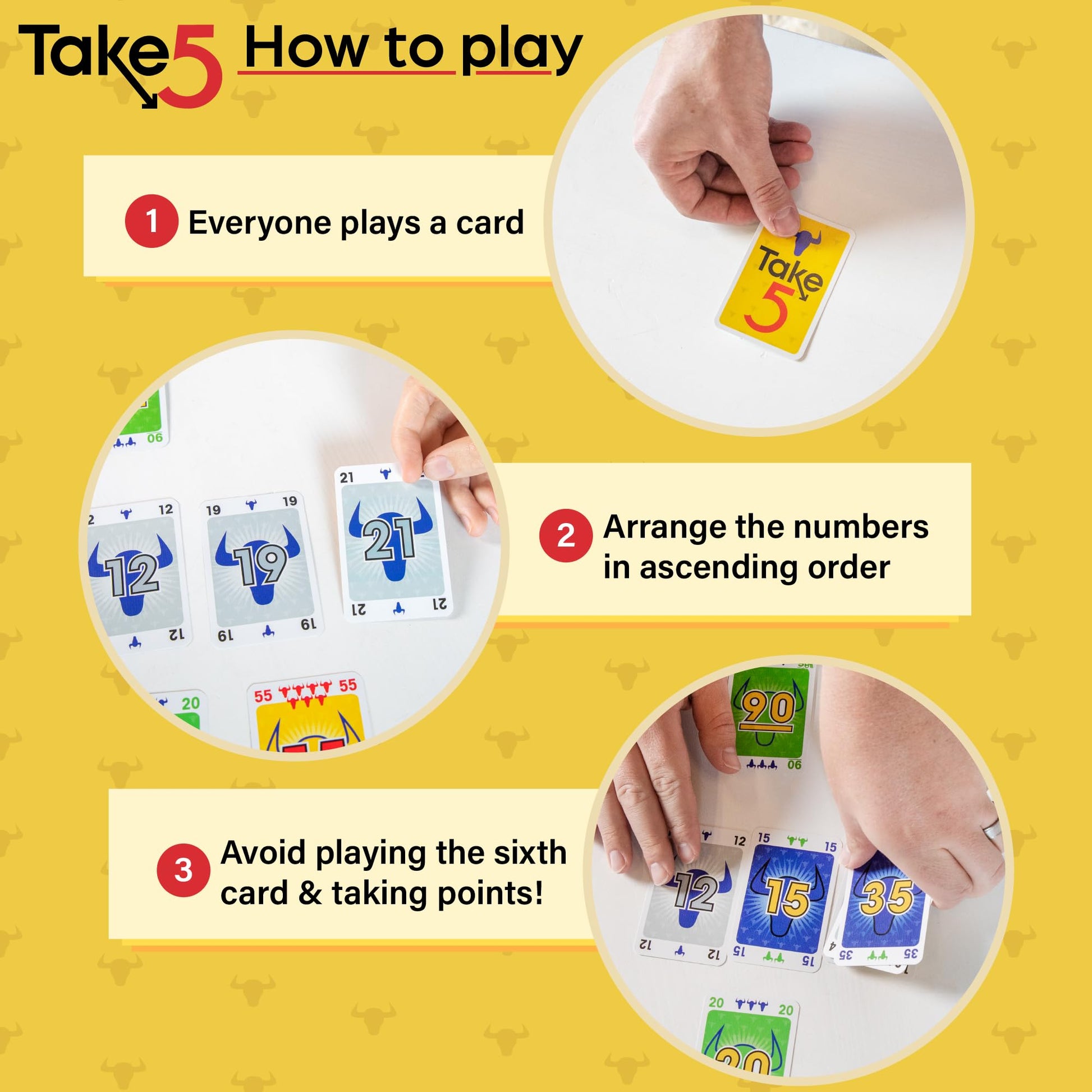 AMIGO Games Take 5 & Take a Number – Two Complete Games in One – Take 5 is The Classic 6 Nimmt & Take a Number también se Conoce como X Nimmt. - Juegos de Cartas clásicos para niños y Adultos de 8
