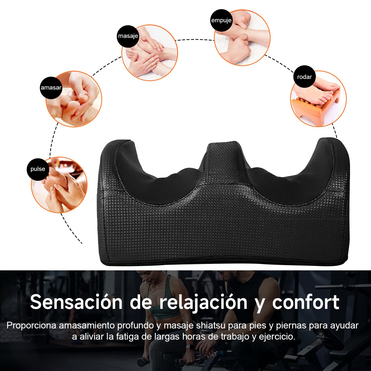 AWCBBT Masajeador de Pies Eléctrico,Con 20 Cabezales de Masaje,Masajeador de Pies,32x19x15cm,Presoterapia Piernas,Con 3 Modos y 3 Intensidades,Foot Massager,Adecuado para uso doméstico y de viaje