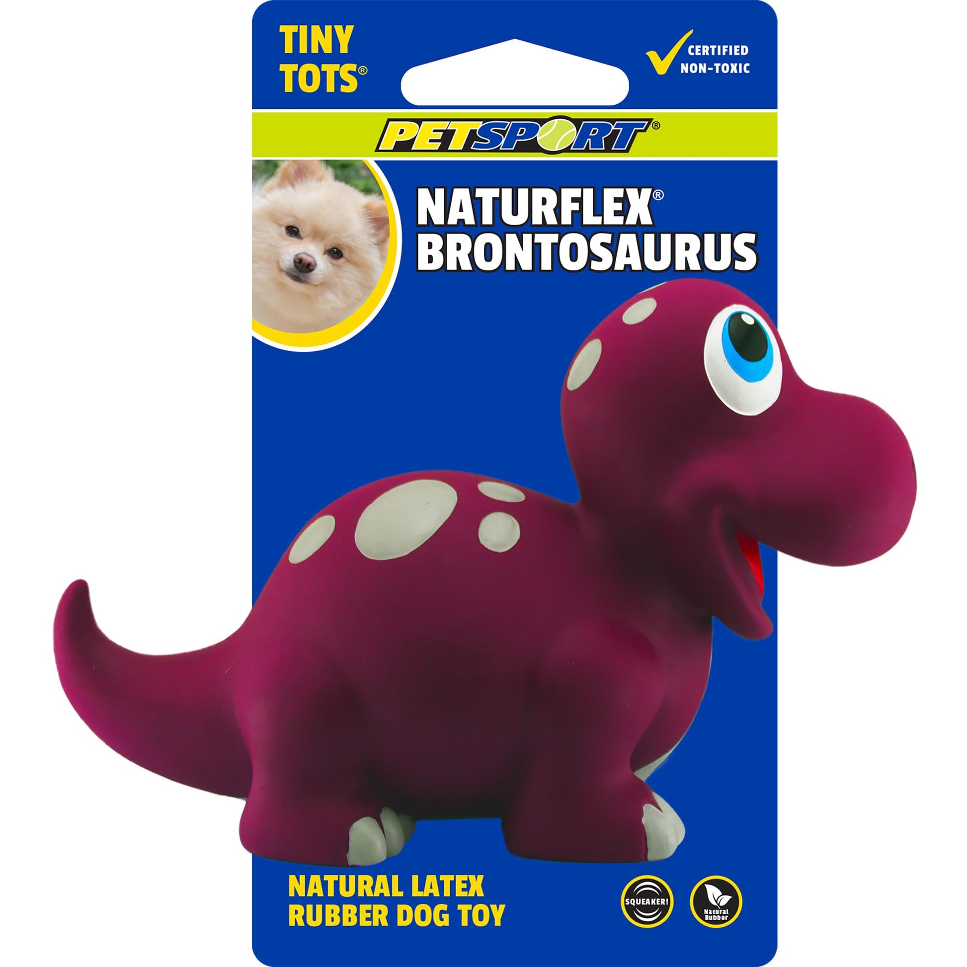 Juguete Masticable PetSport Naturflex brontosaurus Goma Suave Natural para Perros