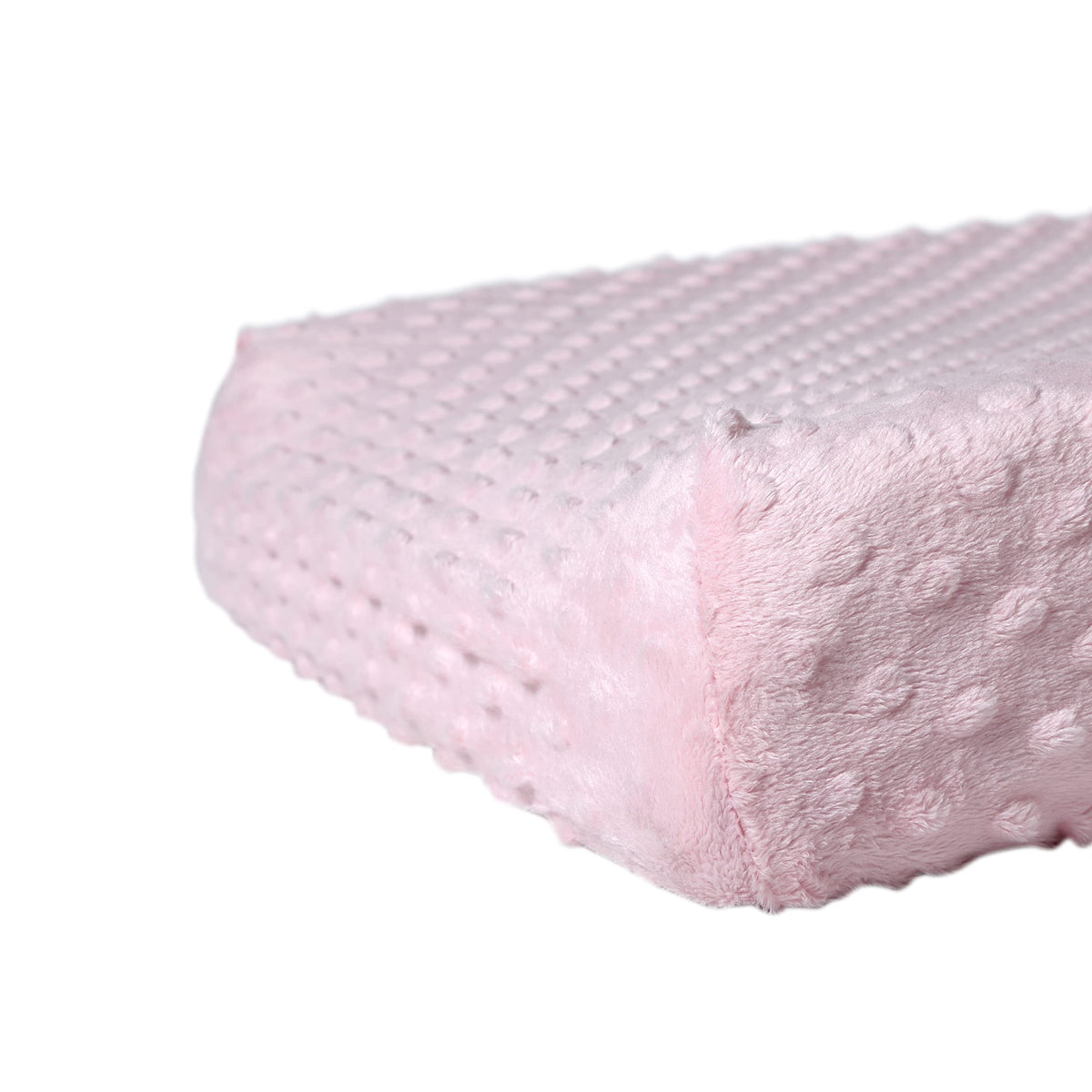 Funda para cambiador de pañales súper suave con lunares de visón transpirable para bebé niño y niña (rosa claro)