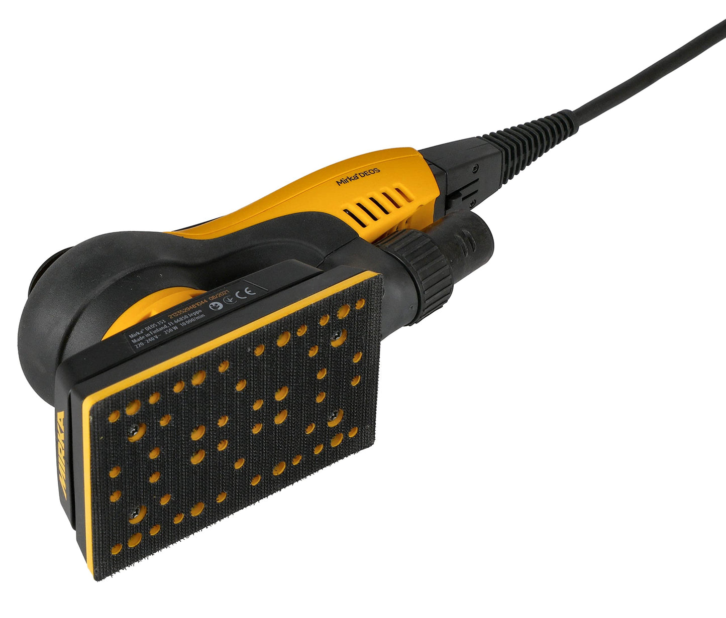 Lijadora Orbital Eléctrica Mirka Amarillo Negro 3 x 5 Pulgadas Sin Polvo