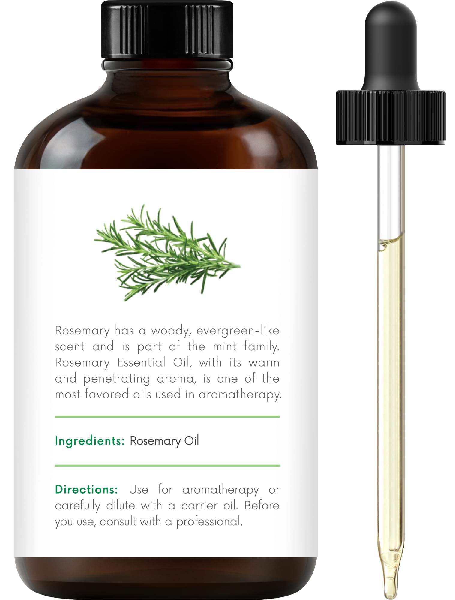 Handcraft Blends Handcraft Rosemary Essential Oil - Huge 4 OZ - 100% Pure & Natural â€“ Premium Therapeutic Grade with Premium Glass Dropper