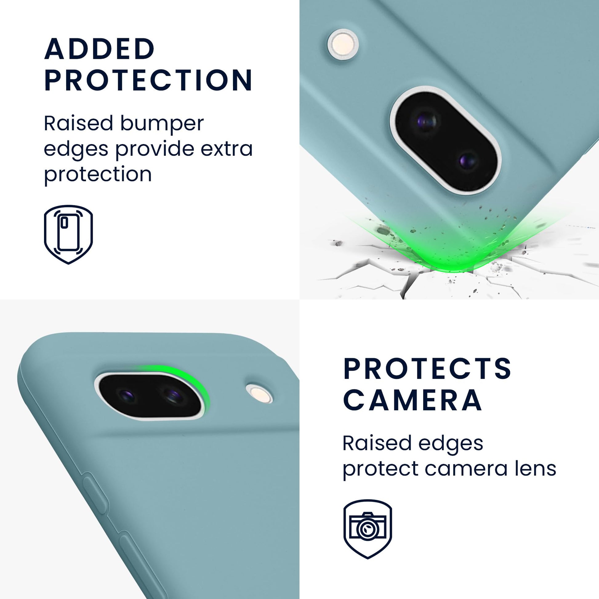 kwmobile Carcasa Compatible con Google Pixel 8a Funda - Case TPU y Silicona antigolpes - Apto Carga inalámbrica - Piedra Antigua