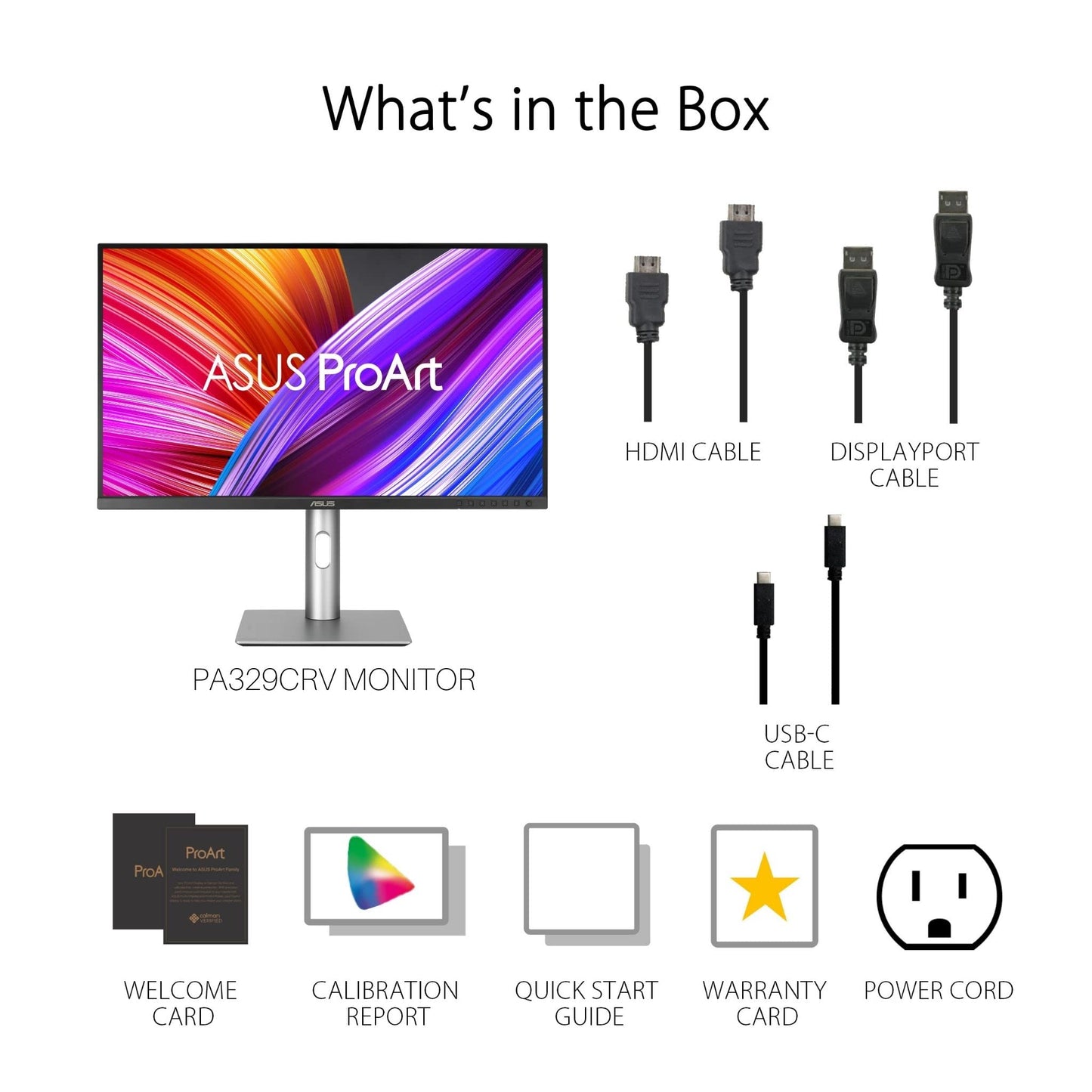 ASUS ProArt Display Monitor profesional de 32 pulgadas (31.5 pulgadas visible), IPS, 4K UHD (3840 x 2160), 98% DCI-P3, precisión de color ΔE < 2, verificado por Calman, USB-C PD 96W, cadena margarita,