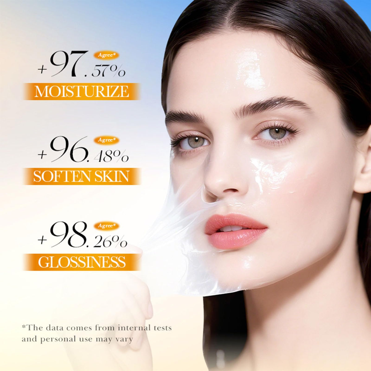 Mascarilla Facial Hidratante de Ácido Kójico, Cúrcuma y Colágeno – Gel Despegable para un Cutis Radiante, Lámina Transparente Hidratante con Brocha para Cuidado Diario de la Piel
