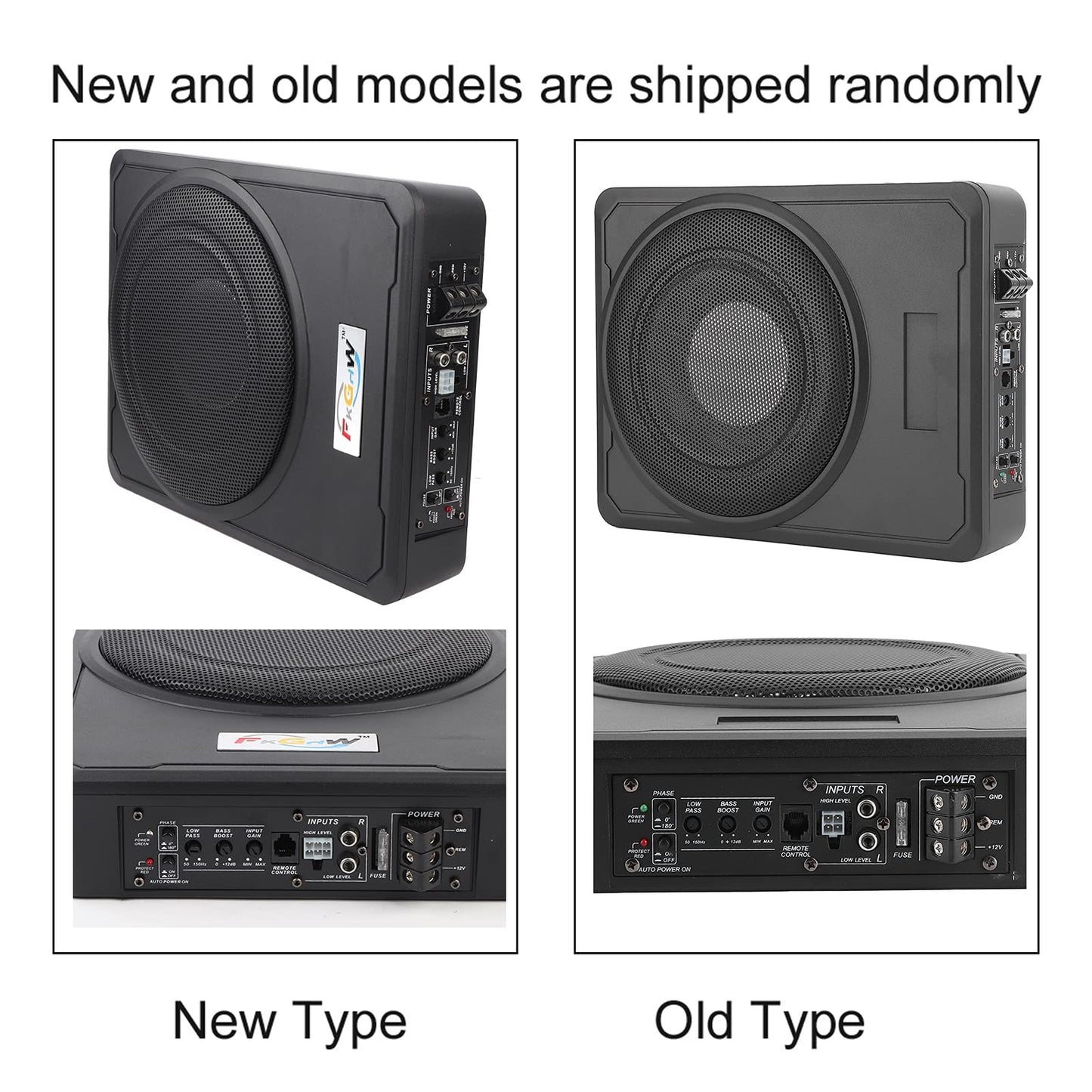 Tgoon Altavoz de caja, altura negra de Subwoofer de Coche 68mm/2,7 pulgadas 10 pulgadas subwoofer activo para coche subwoofer para coche