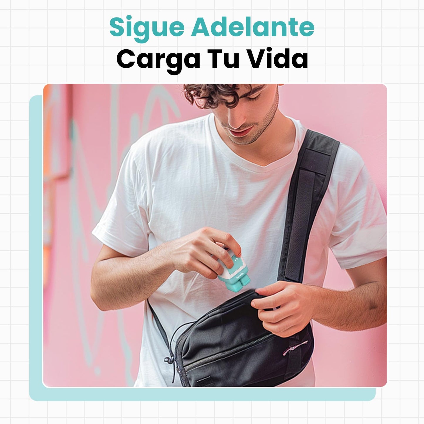 Cargador USB C UGREEN Nexode 20W Blanco Mini Compatible con iPhone 16 para Carga Rápida
