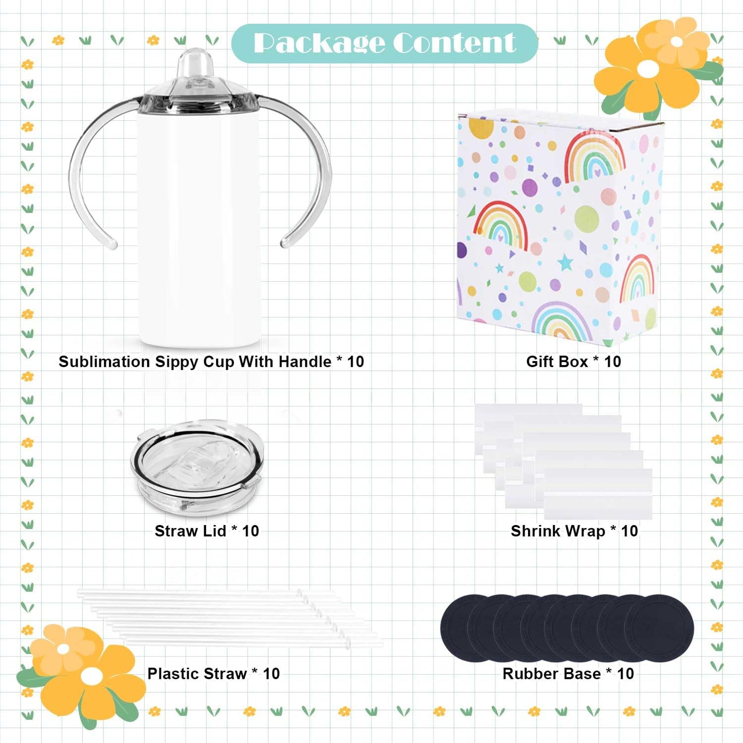 Wzaytia - Vaso para sublimación de 12 onzas, paquete de 10 unidades, vasos para beber, botella de agua Todder de acero inoxidable
