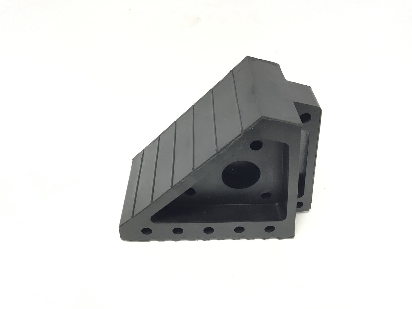 Calza de Rueda MaxxHaul Negra de Goma Maciza 8 x 4 x 6 Pulgadas 2 Unidades