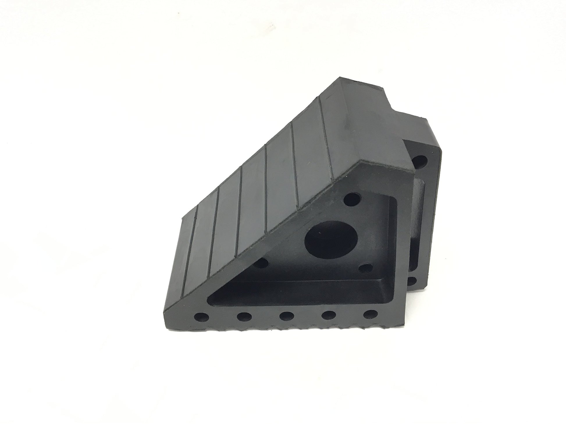 Calza de Rueda MaxxHaul Negra de Goma Maciza 8 x 4 x 6 Pulgadas 2 Unidades