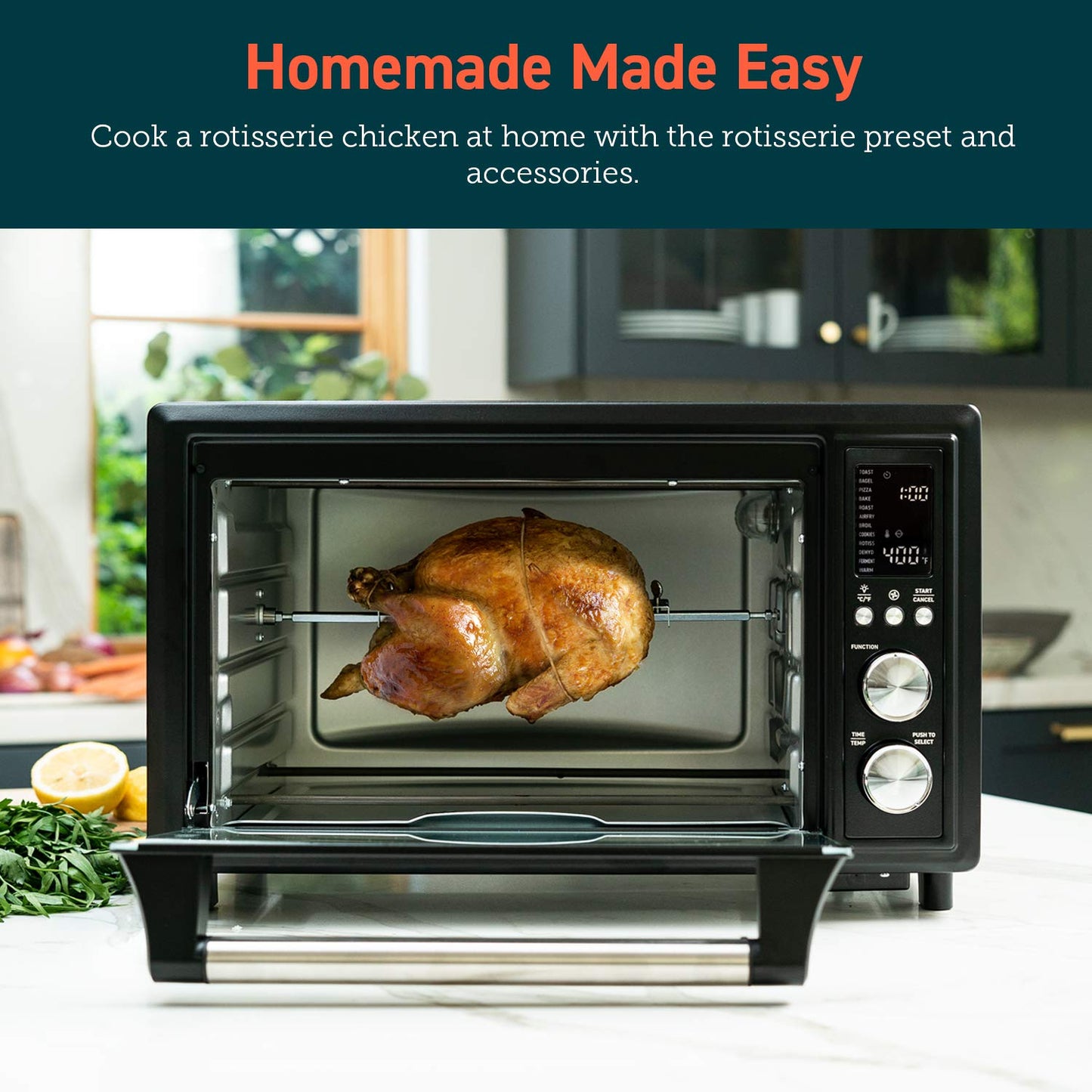 COSORI Smart 12 en 1 Air Fryer Tostadora Deshidratador de encimera para horno para pollo, 30L, Negro