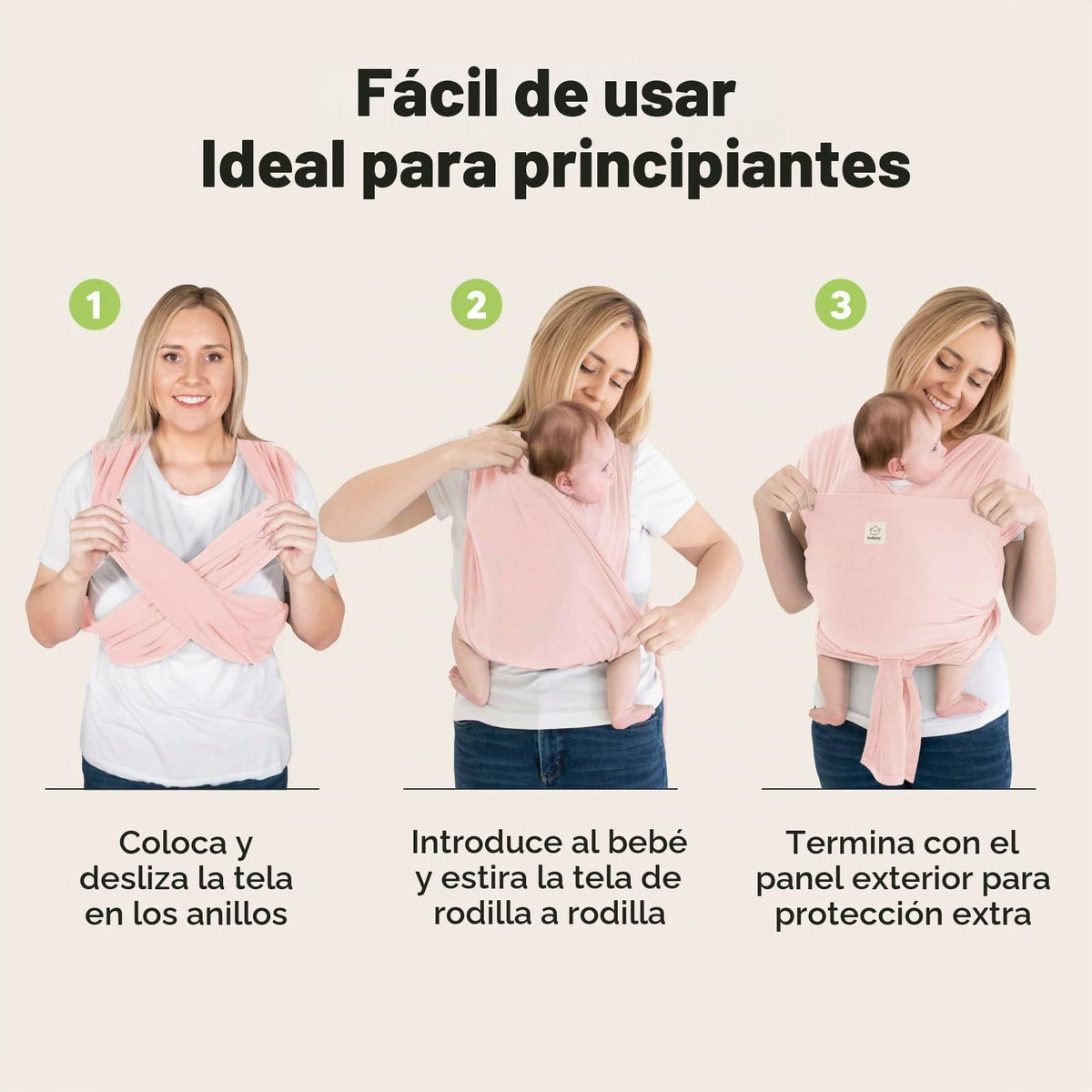 KeaBabies Baby Wrap Carrier - Correa para bebé, D-Lite (rosa sucio)