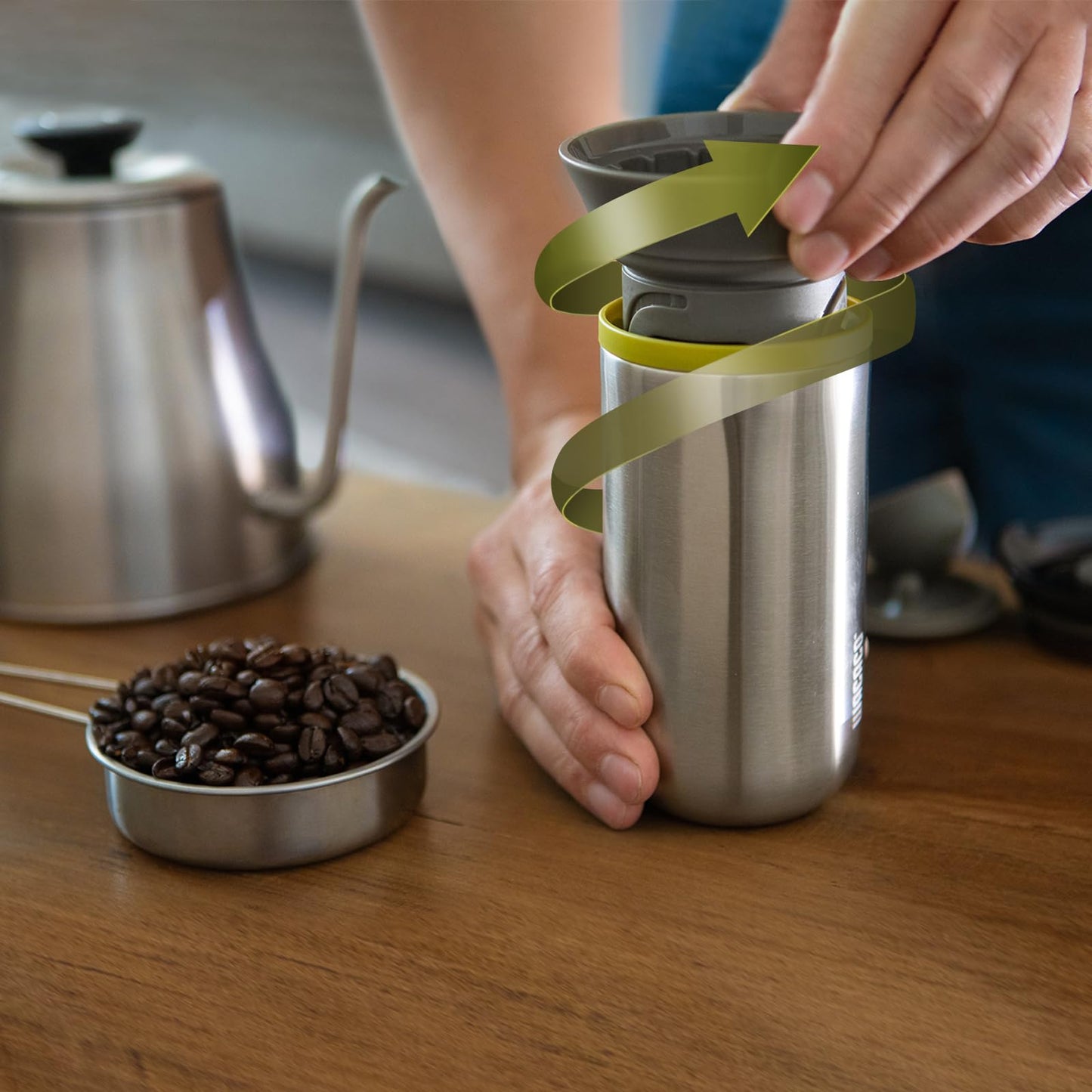 Cafetera WACACO Cuppamoka Acero Inoxidable Portátil de Goteo Manual 10 fl oz con Filtros de Papel