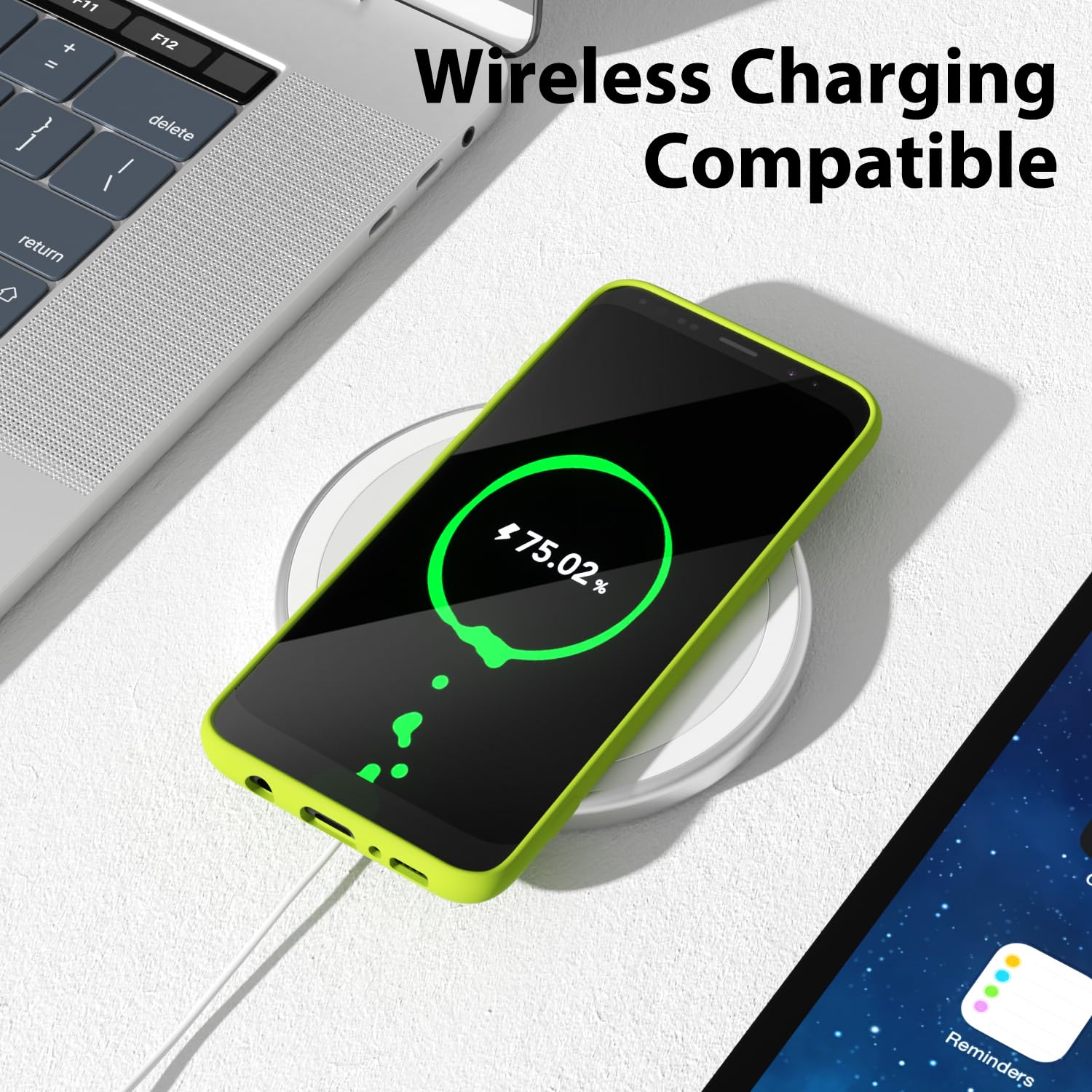 oakxco - Funda de silicona diseñada para Samsung Galaxy S8, color neón vibrante y brillante, funda de gel de goma suave para mujeres y niñas, linda, delgada y flexible de TPU de 5.8 pulgadas, amarillo neón