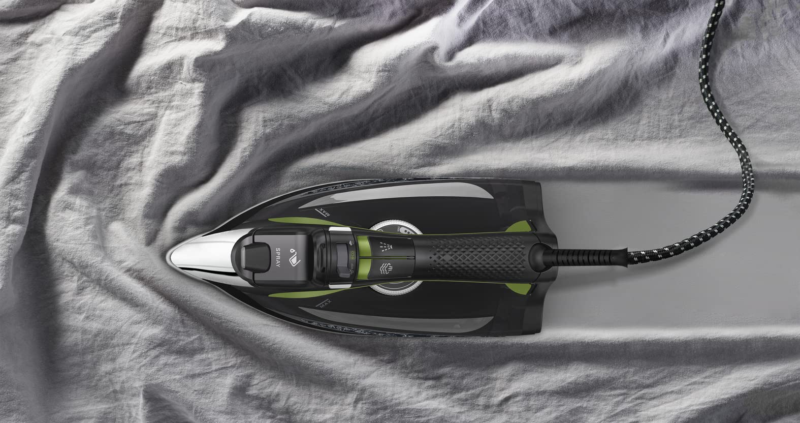 Plancha de Vapor Rowenta Negro Verde Eco Intelligence 2500 W Distribución Óptima