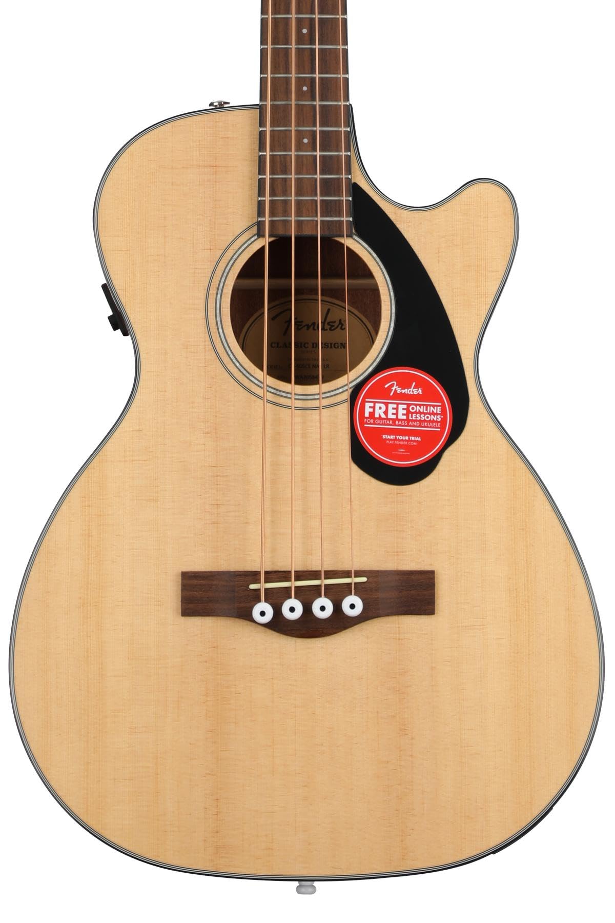 Fender CB-60SCE - Bajo acústico, con 2 años de garantía natural, diapasón Laurel