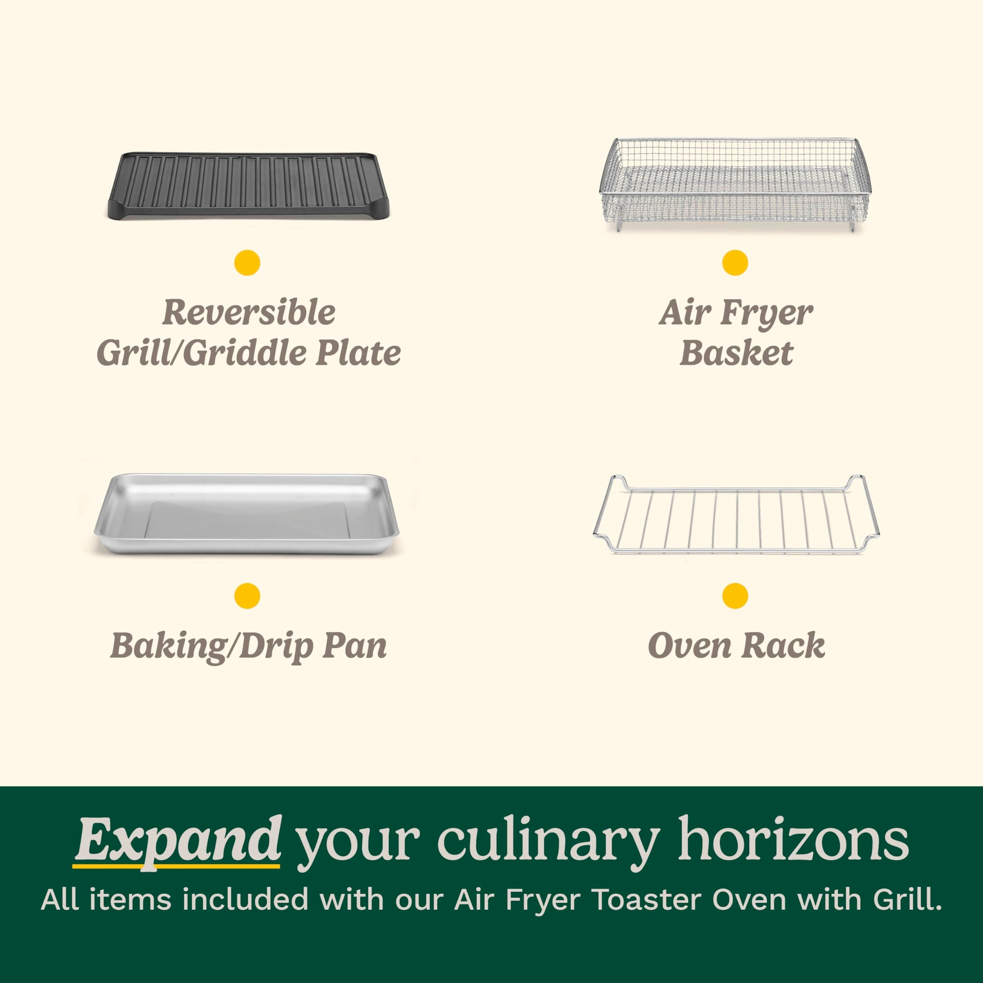 Cuisinart Freidora de aire + horno tostador de convección, horno 8-1 con horno, parrilla, asador y opciones calientes, blanco, TOA-70W